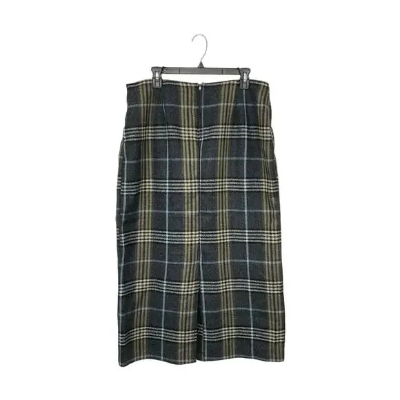 VTG Early 90s Plaid Tartan Maxi Skirt Grey Size 16 X-Large Wildlife Sportswear - Picture 2 of 6